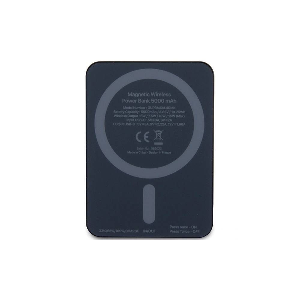 Powerbank indukcyjny Karl Lagerfeld KLPBM5KIOTTGK 15W 5000mAh Outline Ikonik MagSafe czarny/black