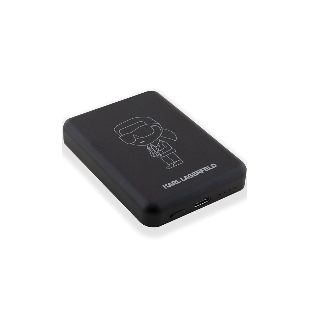 Powerbank indukcyjny Karl Lagerfeld KLPBM5KIOTTGK 15W 5000mAh Outline Ikonik MagSafe czarny/black