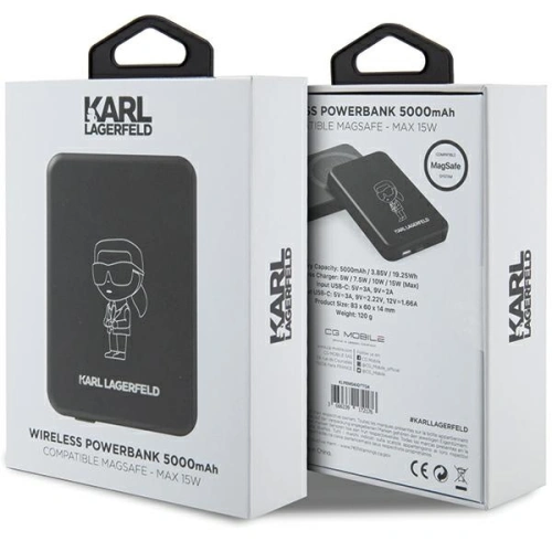Kup Karl Lagerfeld Induction powerbank KLPBM5KIOTTGK 15W 5000mAh Outline Ikonik MagSafe negru / negru - KLD1735 - {ean13} - Sklep Home Screen
