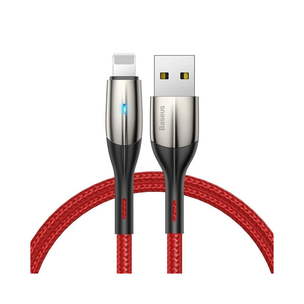 Kabel Lightning z diodą LED Baseus Horizontal 1m 2.4A (czerwony)