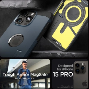 Etui Spigen Tough Armor Mag MagSafe Apple iPhone 15 Pro Metal Slate