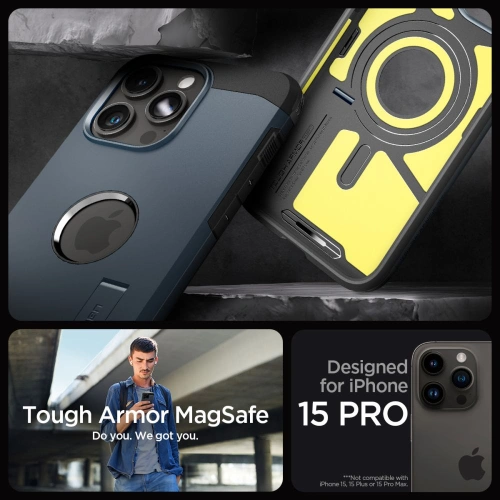 Kup Case Spigen Tough Armor Mag MagSafe Apple iPhone 15 Pro Metal Slate - SPN3107 - {ean13} - Sklep Home Screen