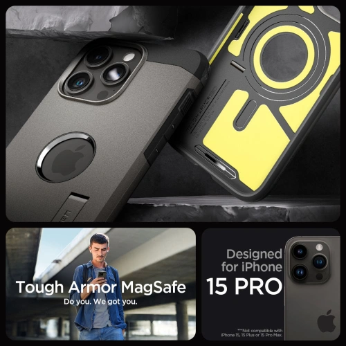 Buy Spigen Tough Armor Mag MagSafe Apple iPhone 15 Pro Gunmetal - SPN3108 - {ean13} - Home Screen Store Europe
