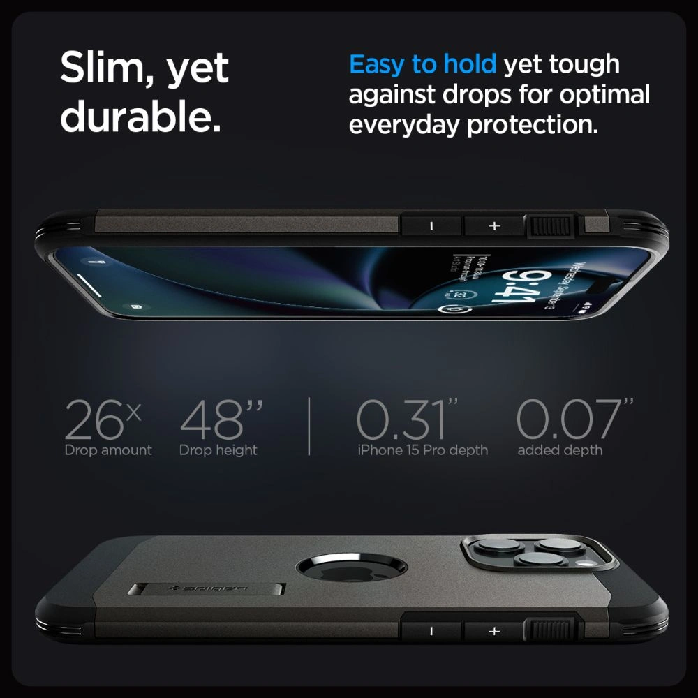 Etui Spigen Tough Armor Mag MagSafe Apple iPhone 15 Pro Gunmetal