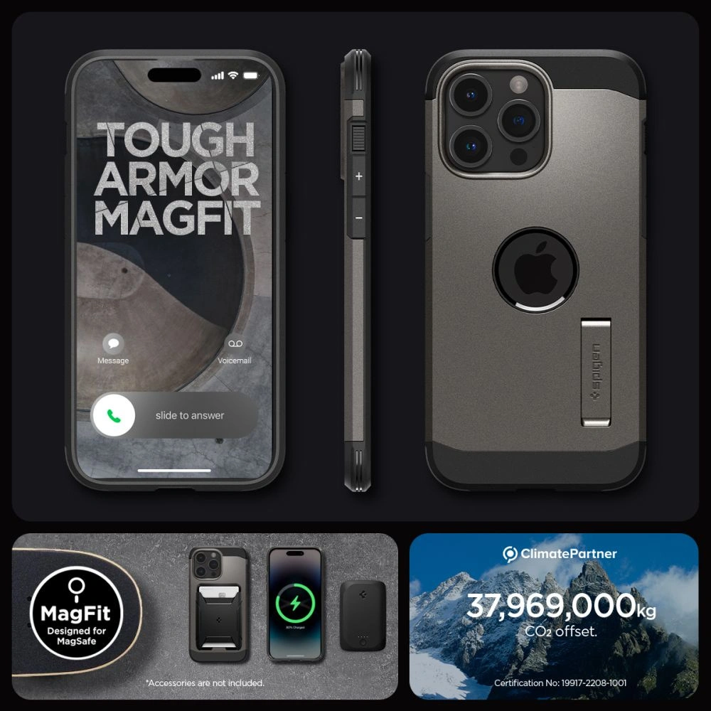 Etui Spigen Tough Armor Mag MagSafe Apple iPhone 15 Pro Gunmetal