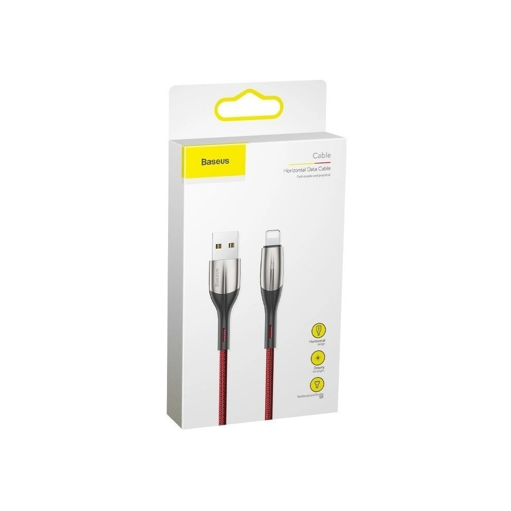 Kabel Lightning z diodą LED Baseus Horizontal 1m 2.4A (czerwony)