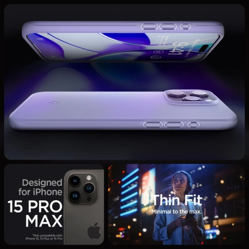 Kup Etui Spigen Thin Fit Apple iPhone 15 Pro Max Iris Purple - SPN3111 - {ean13} - Sklep Home Screen