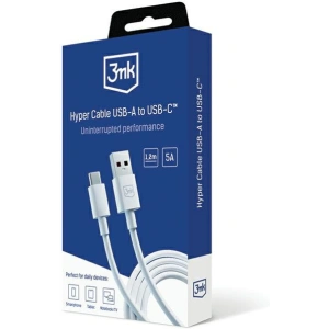 Kabel 3MK Hyper Cable USB-A / USB-C 5A 60W 1.2m biały/white