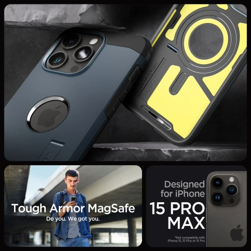 Kup Spigen Apple Carcasă Tough Armor MagSafe iPhone 15 Pro Max Metal Slate - SPN3114 - {ean13} - Sklep Home Screen