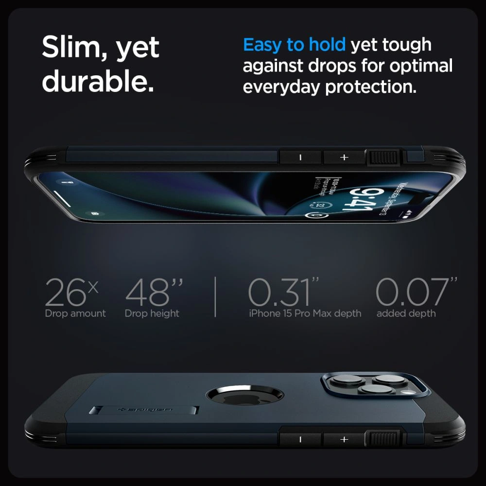 Etui Spigen Tough Armor Mag MagSafe Apple iPhone 15 Pro Max Metal Slate
