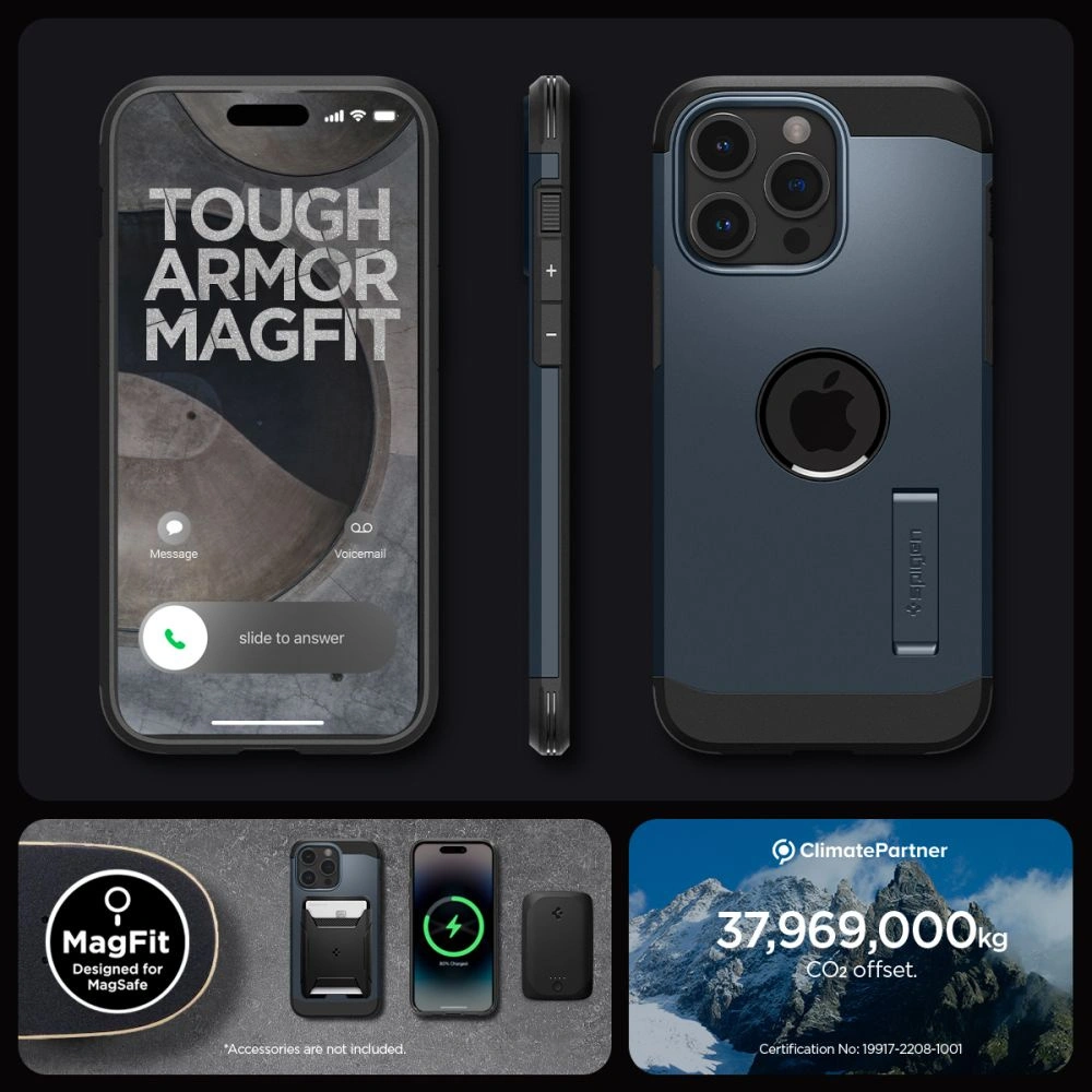 Etui Spigen Tough Armor Mag MagSafe Apple iPhone 15 Pro Max Metal Slate