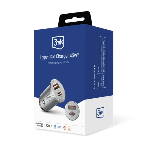 Kup Auto nabíječka 3MK HyperCar Charger 45W USB-A + USB-C - 3MK5286 - {ean13} - Sklep Home Screen