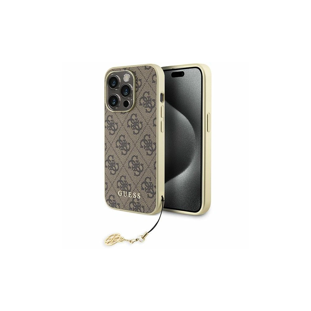 Etui Guess GUHCP15LGF4GBR Apple iPhone 15 Pro hardcase 4G Charms Collection brązowy/brown