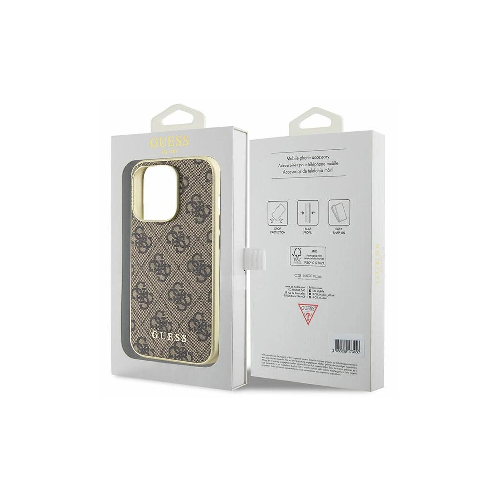 Etui Guess GUHCP15LGF4GBR Apple iPhone 15 Pro hardcase 4G Charms Collection brązowy/brown