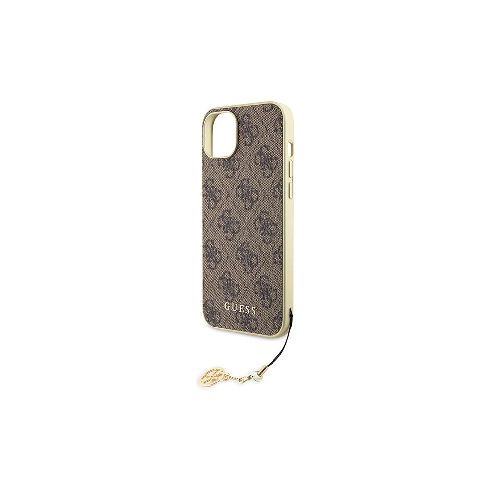 Etui Guess GUHCP15SGF4GBR Apple iPhone 15 hardcase 4G Charms Collection brązowy/brown