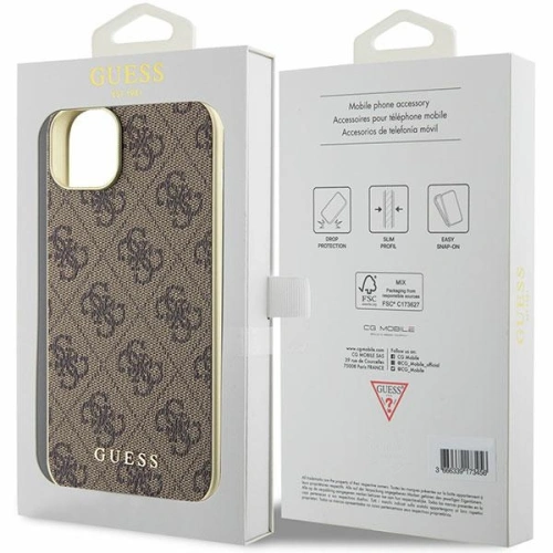 Kup Etui Guess GUHCP15SGF4GBR Apple iPhone 15 hardcase 4G Charms Collection hnědý/brown - GUE2978 - {ean13} - Sklep Home Screen