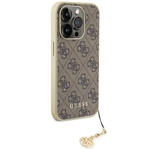 Buy Guess GUHCP15XGF4GBR Apple iPhone 15 Pro Max hardcase 4G Charms Collection brown - GUE2979 - {ean13} - Home Screen Store Europe