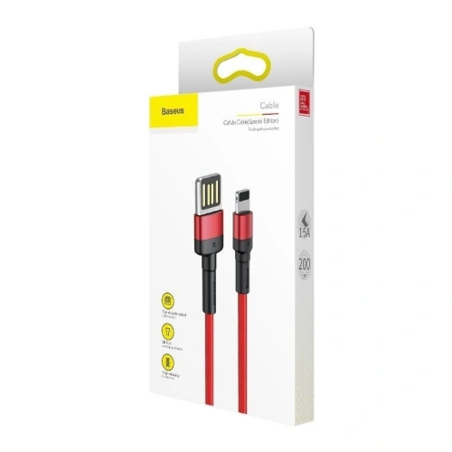 Kup Kabel Lightning USB (dwustronny) Baseus Cafule 1,5A 2m (czerwony) - BSU443RED - {ean13} - Sklep Home Screen