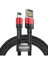 Kabel Lightning USB (oboustranný) Baseus Cafule 1,5A 2m (černo-červený)