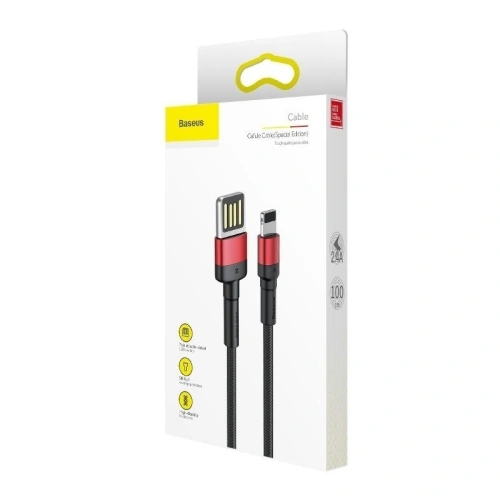 Kup Kabel Lightning USB (beidseitig) Baseus Cafule 1,5A 2m (schwarz-rot) - BSU444BLKRED - {ean13} - Sklep Home Screen