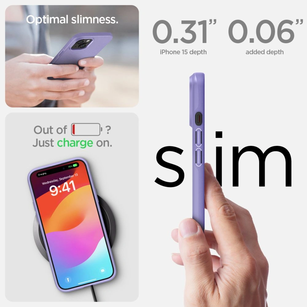 Etui Spigen Thin Fit Apple iPhone 15 Iris Purple