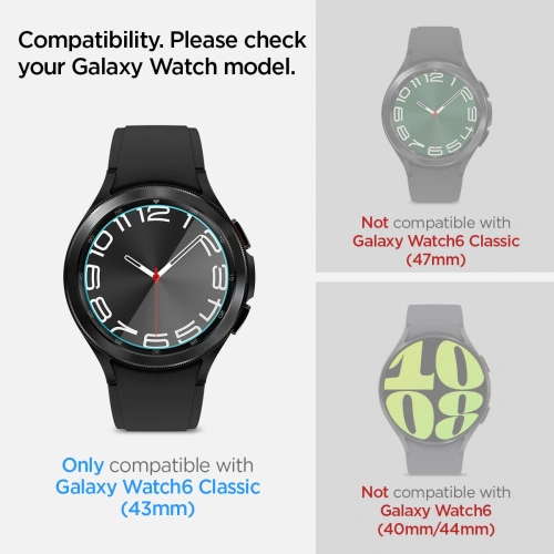 Buy Spigen GLAS.tR ez Fit Samsung Galaxy Watch 6 Classic (43mm) Clear [2 PACK] - SPN3130 - {ean13} - Home Screen Store Europe