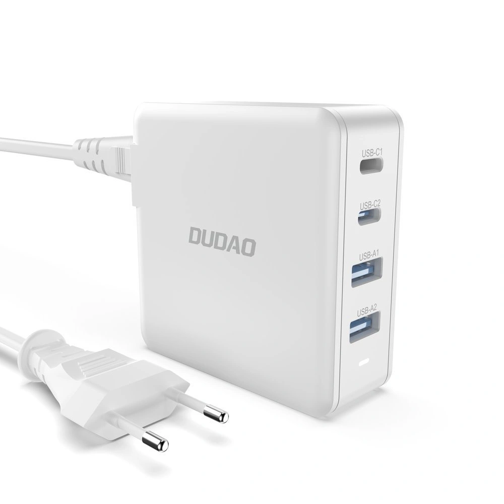 Ładowarka sieciowa Dudao A100EU GaN 100W 2xUSB-C / 2xUSB-A biała