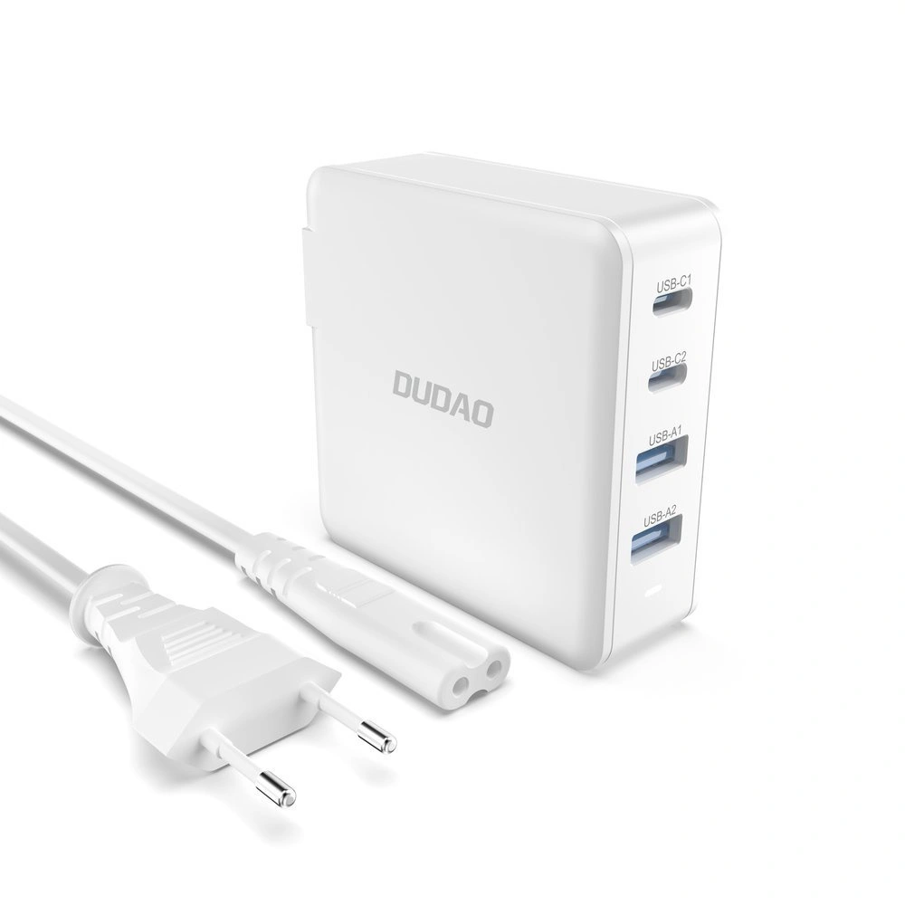 Ładowarka sieciowa Dudao A100EU GaN 100W 2xUSB-C / 2xUSB-A biała