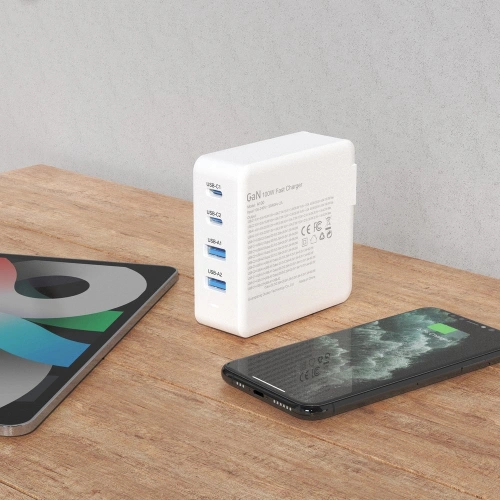 Kup Netzteil Dudao A100EU GaN 100W 2xUSB-C / 2xUSB-A weiß - DDA294 - {ean13} - Sklep Home Screen