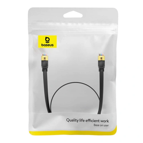 Buy Baseus network cable, Ethernet RJ45, 10 Gbps, Cat.7, 1m (black) - BSU4605 - {ean13} - Home Screen Store Europe