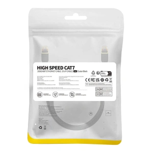 BaseusCablu de rețea , Ethernet RJ45, 10 Gbps, Cat.7, 2m (negru)