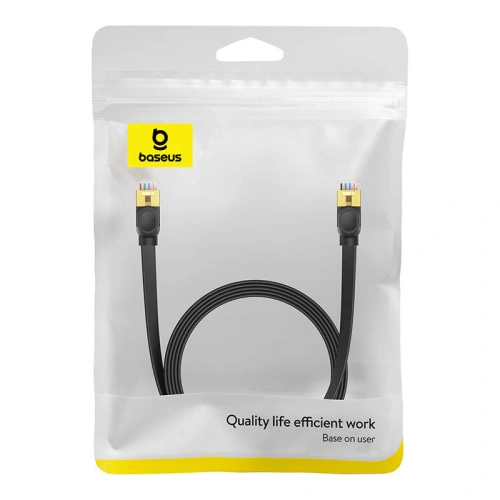 Buy Baseus network cable, Ethernet RJ45, 10 Gbps, Cat.7, 3m (black) - BSU4607 - {ean13} - Home Screen Store Europe