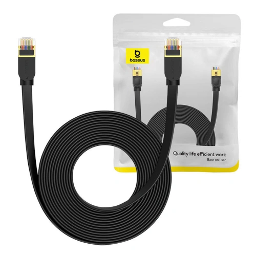 Buy Baseus network cable, Ethernet RJ45, 10 Gbps, Cat.7, 8m (black) - BSU4609 - {ean13} - Home Screen Store Europe