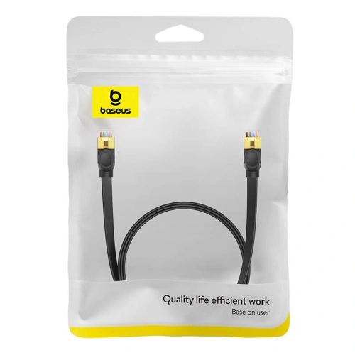 Buy Baseus network cable, Ethernet RJ45, 10 Gbps, Cat.7, 1.5m (black) - BSU4610 - {ean13} - Home Screen Store Europe