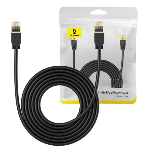 Buy Baseus High Speed, Ethernet RJ45, 10 Gbps, Cat.7, 5m network cable (black) - BSU4612 - {ean13} - Home Screen Store Europe