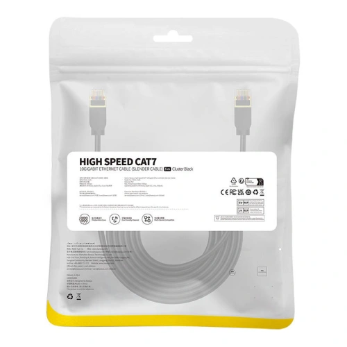 Kup Kabel síťový Baseus High Speed, Ethernet RJ45, 10 Gbps, Cat.7, 5m (černý) - BSU4612 - {ean13} - Sklep Home Screen