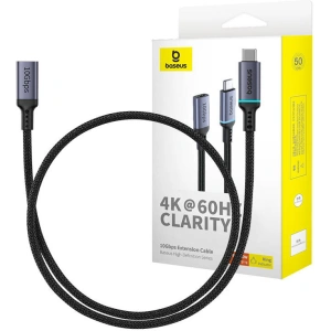 Kábel meghosszabbítása Baseus USB-C férfi női High Definition, 10Gbps, 0,5m (fekete)