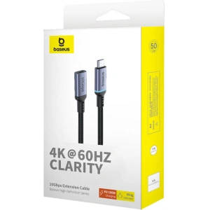 Prodloužení kabelu Baseus USB-C samec na samici High Definition, 10Gbps, 0,5m (černý)