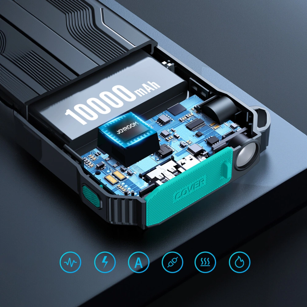 Powerbank Joyroom JR-L016 10000mAh + kable USB-C / micro USB / Lightning (czarny)