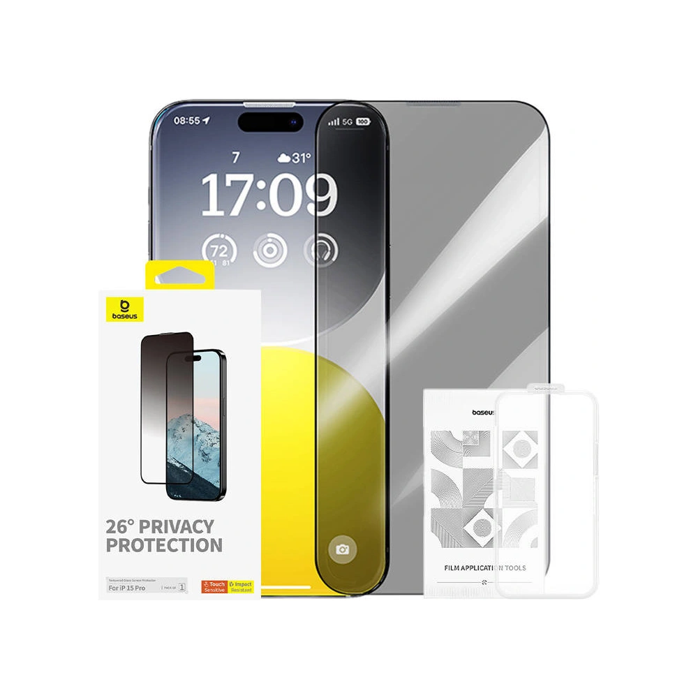 Szkło prywatyzujące Baseus Diamond Apple iPhone 15 Pro