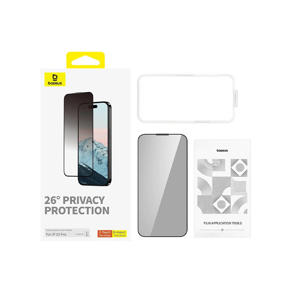 Szkło prywatyzujące Baseus Diamond Apple iPhone 15 Pro