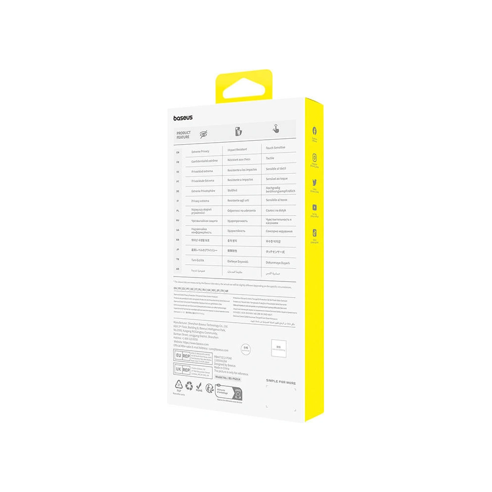 Szkło prywatyzujące Baseus Diamond Apple iPhone 15 Pro