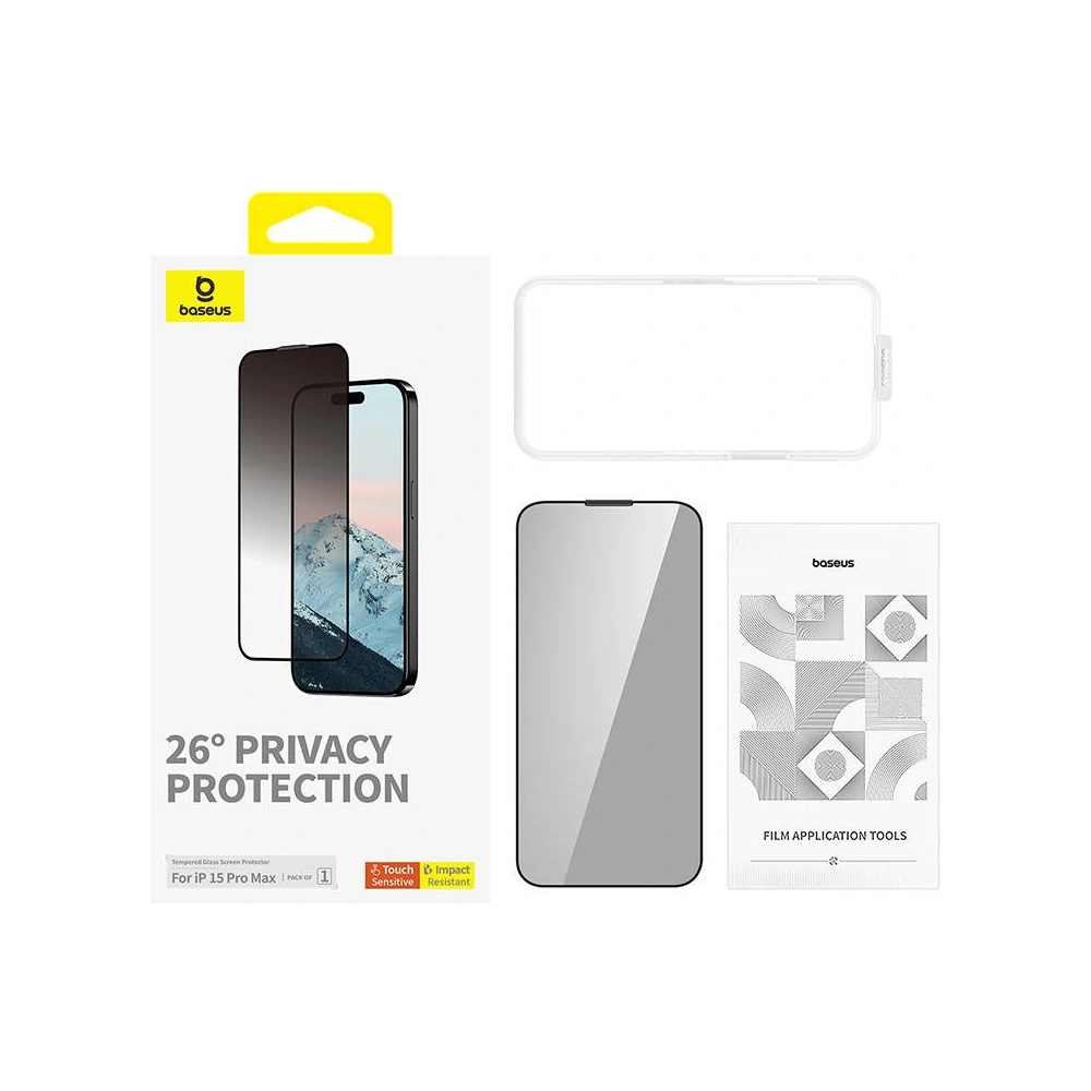 Szkło prywatyzujące Baseus Diamond Apple iPhone 15 Pro Max