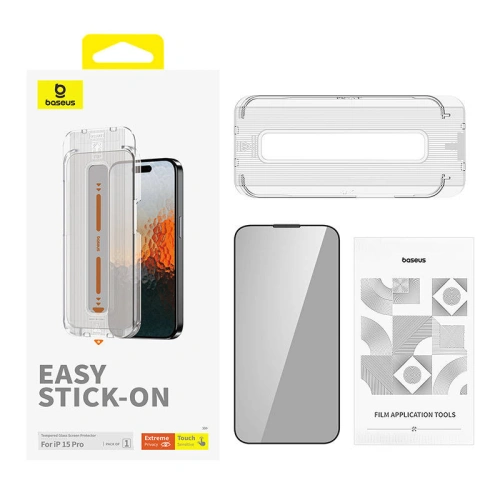 Buy Baseus Sapphire Apple iPhone 15 Pro privacy glass - BSU4629 - {ean13} - Home Screen Store Europe
