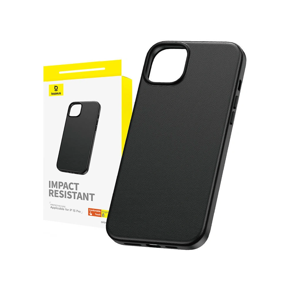 Etui Baseus Fauxther Series Apple iPhone 15 Pro (Czarny)