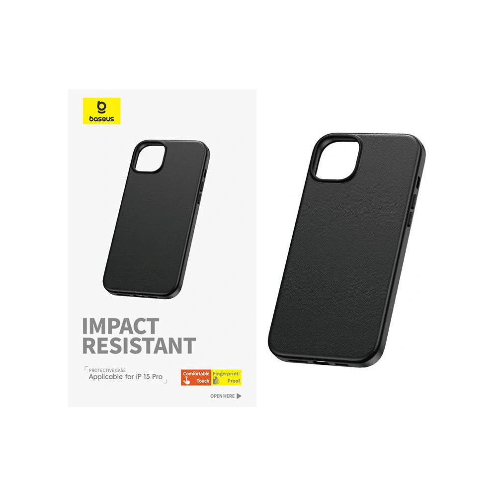 Etui Baseus Fauxther Series Apple iPhone 15 Pro (Czarny)