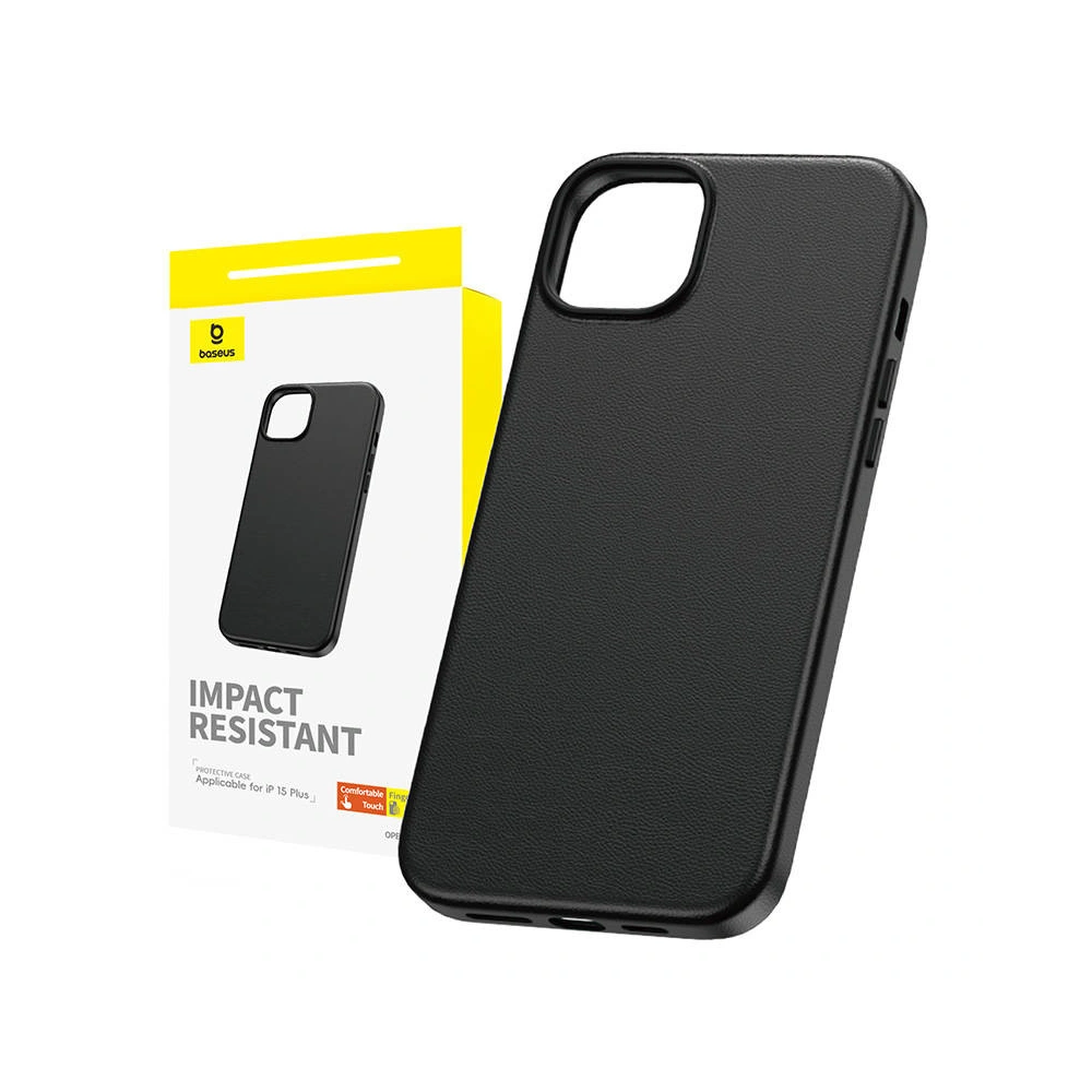 Etui Baseus Fauxther Series Apple iPhone 15 Plus / 14 Plus (Czarny)