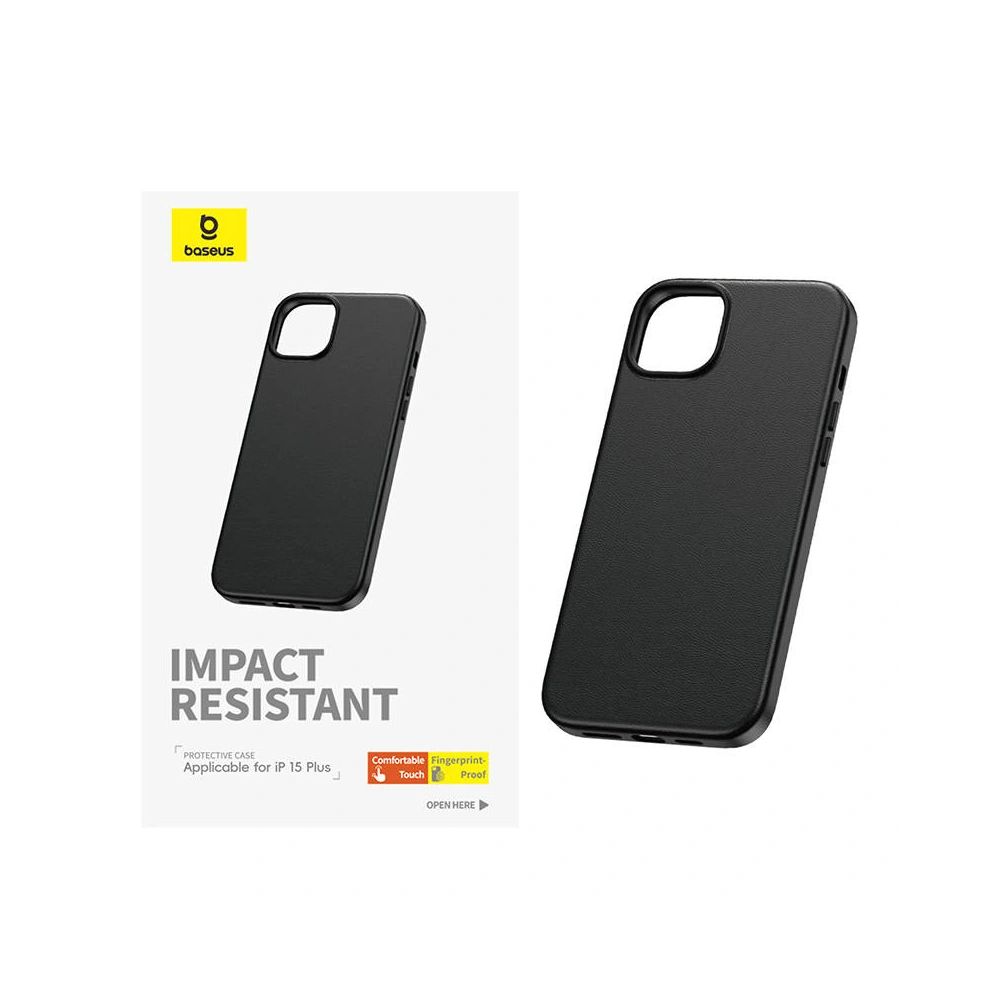 Etui Baseus Fauxther Series Apple iPhone 15 Plus / 14 Plus (Czarny)