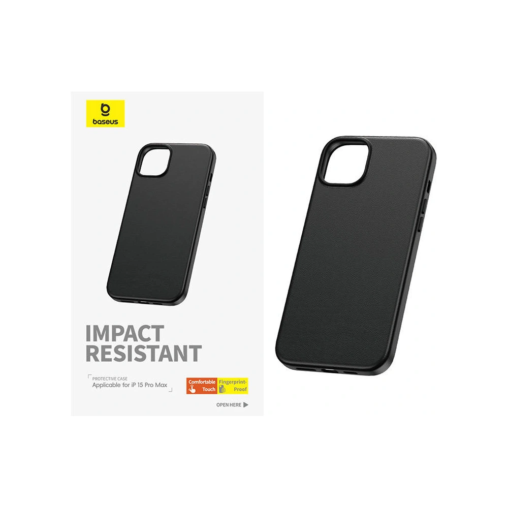 Etui Baseus Fauxther Series Apple iPhone 15 Pro Max (Czarny)