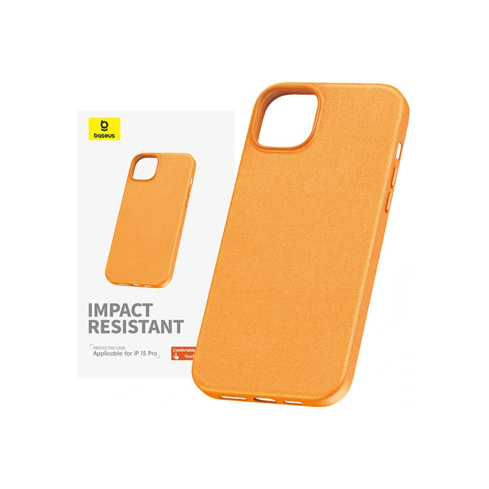 Etui Baseus Fauxther Series Apple iPhone 15 Pro Max (Pomarańczowy)